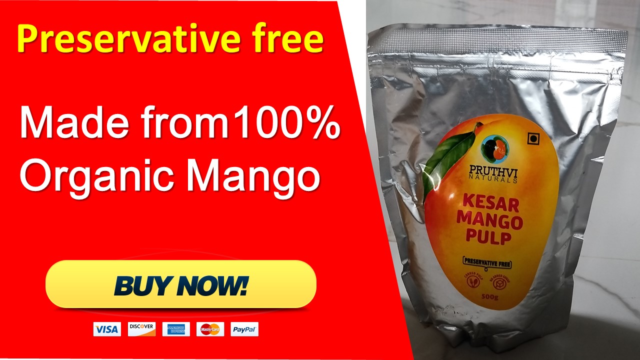 100% Organic And Preservative Free Mango Pulp Pouch